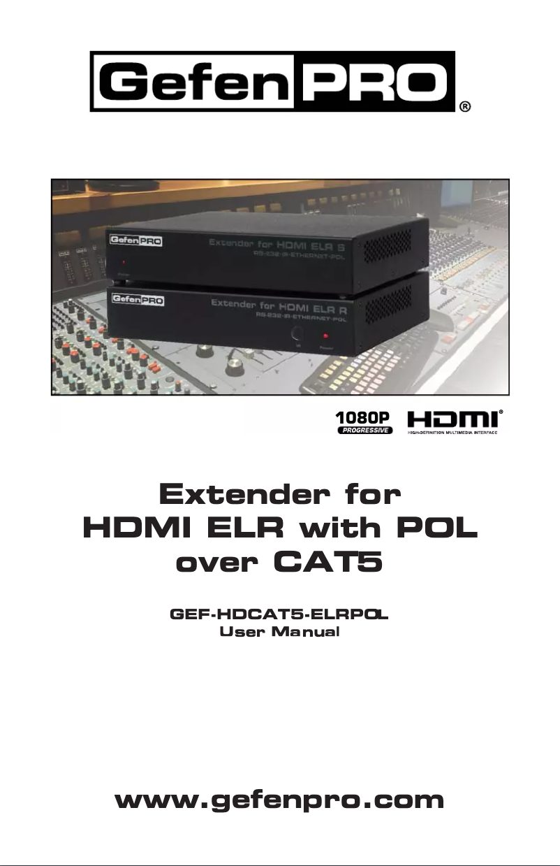 Page 1 de la notice Manuel utilisateur Gefen GEF-HDCAT5-ELRPOL