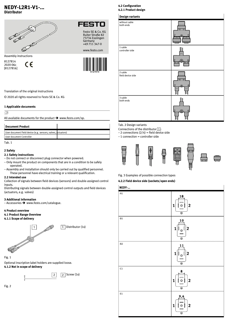 Page n°1 - Manuel utilisateur Festo NEDY