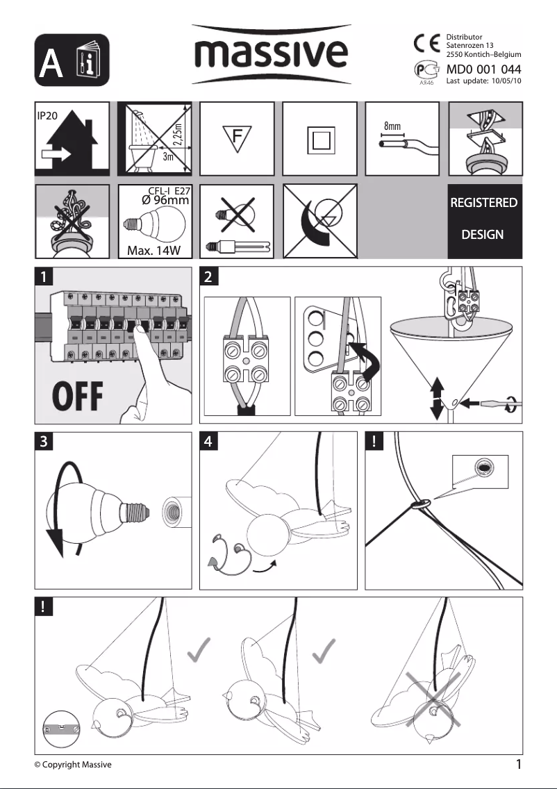 Page 1 de la notice Manuel utilisateur Massive Kico 40095/32/10
