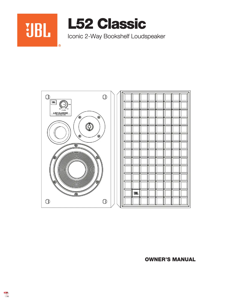 Page 1 de la notice Manuel utilisateur JBL L52 Classic