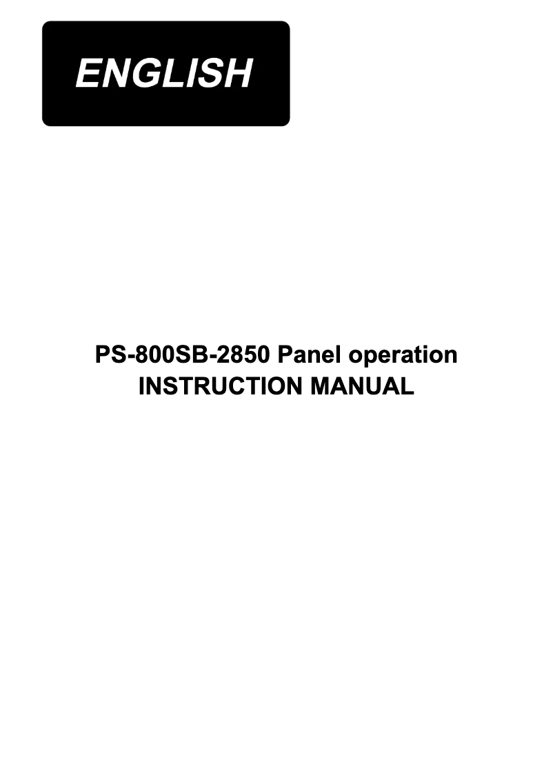 Page n°1 - Manuel utilisateur Juki PS800-2850