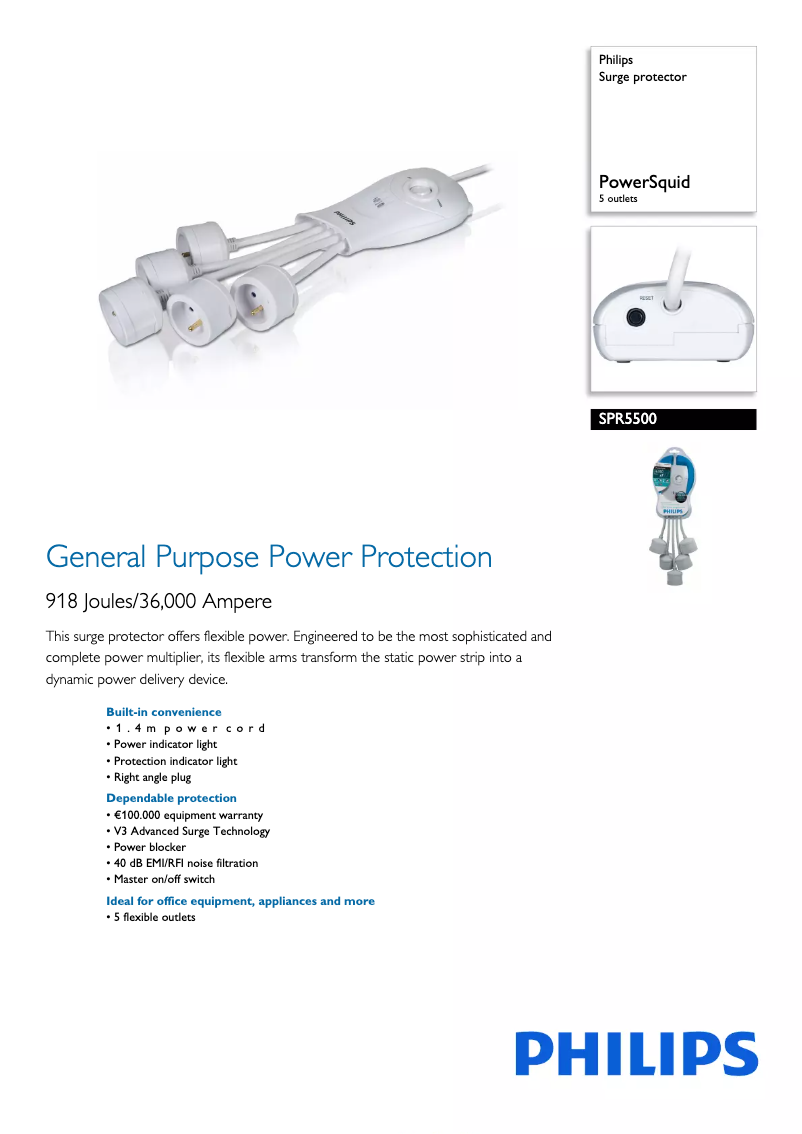Imagen de la primera página del manual del dispositivo SPR5500