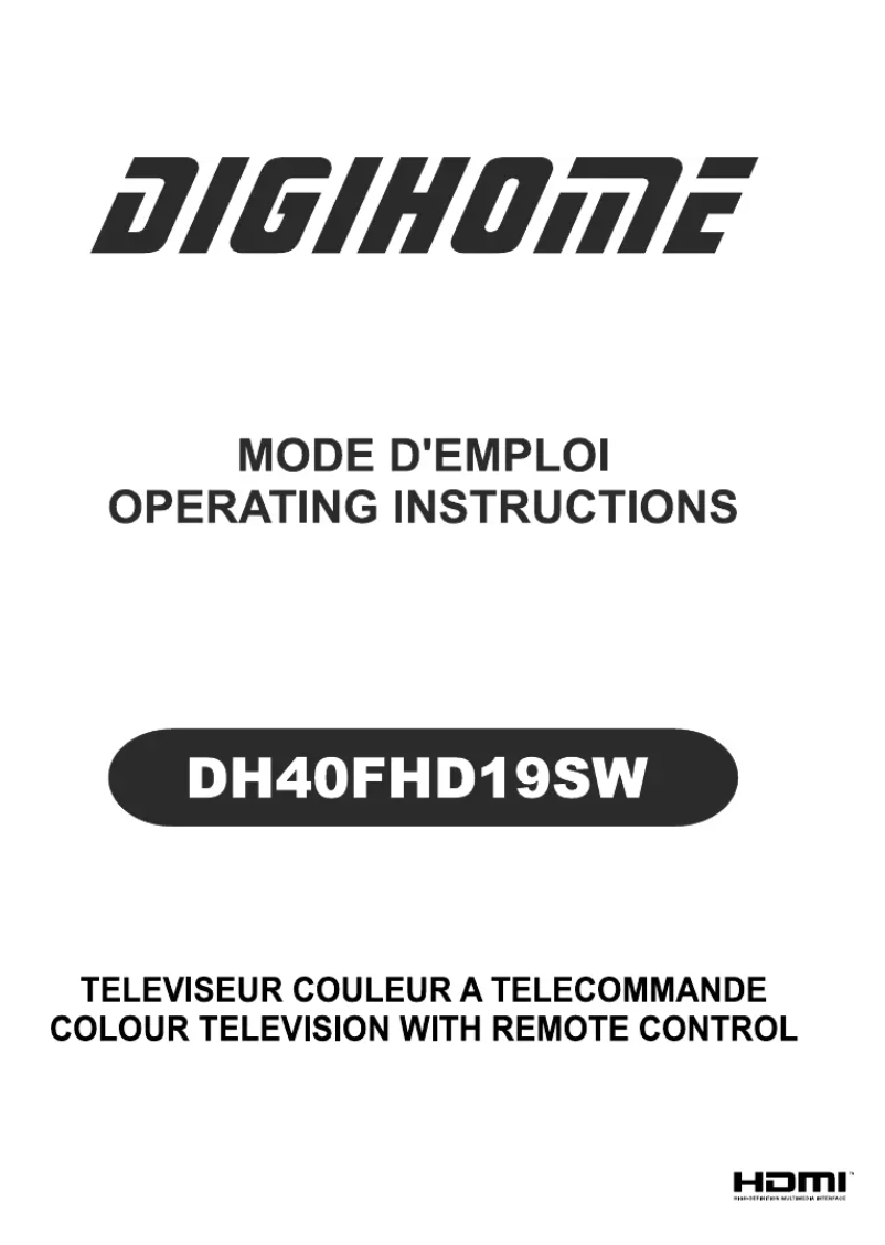 Page 1 de la notice Manuel utilisateur Digihome DH40FHD19SW
