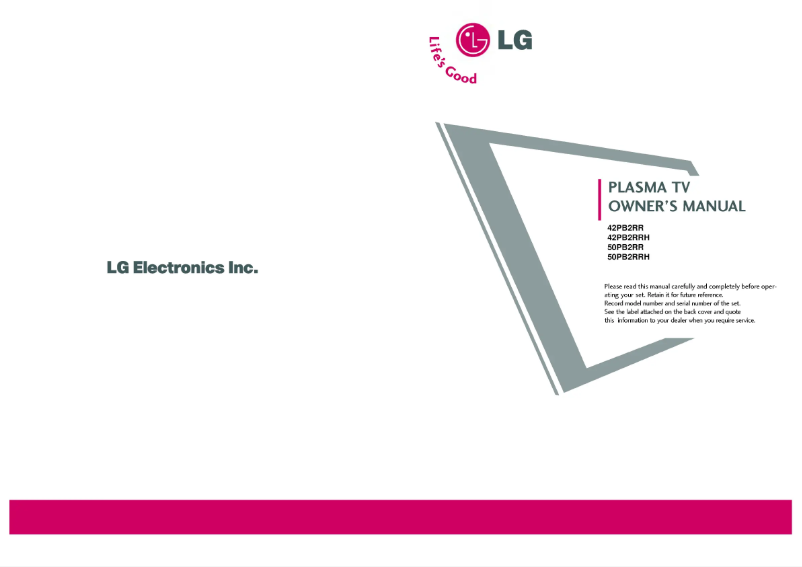 Page 1 de la notice Manuel utilisateur LG 50PB2RRH