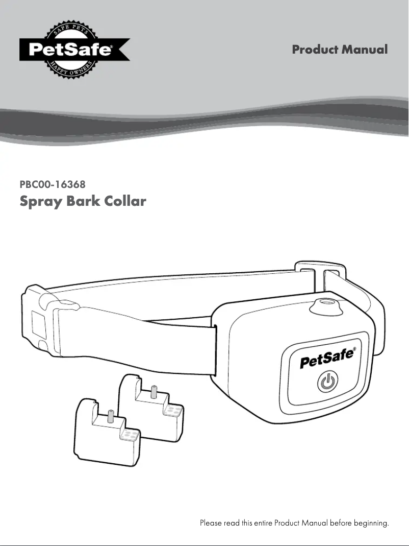 Page n°1 - Manuel utilisateur PetSafe PBC00-16368