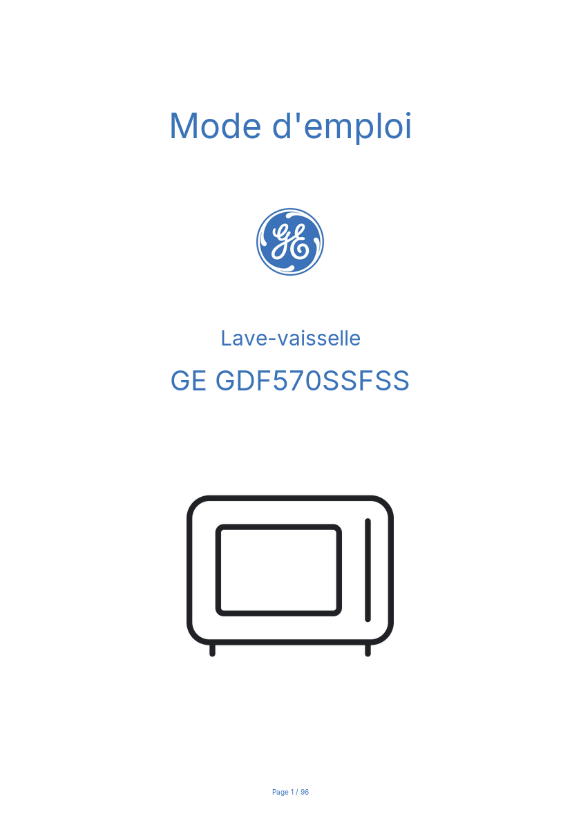 Image de la première page du manuel de l'appareil GDF570SSFSS