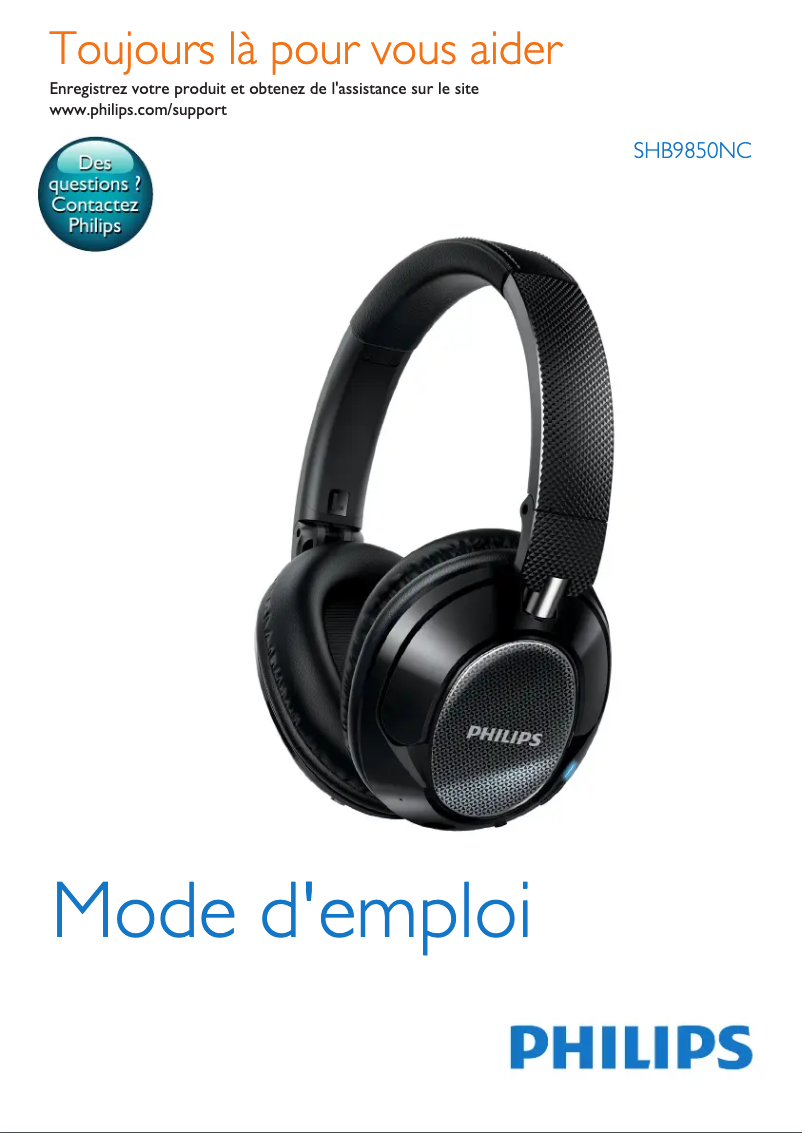 Page n°1 - Manuel utilisateur Philips SHB9850NC