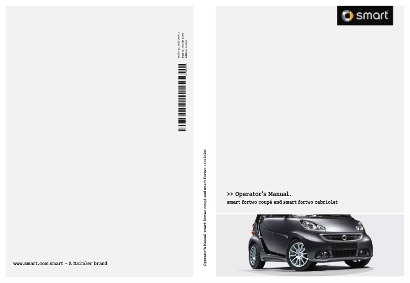 Page n°1 - Manuel utilisateur Smart Fortwo Cabriolet (2014)