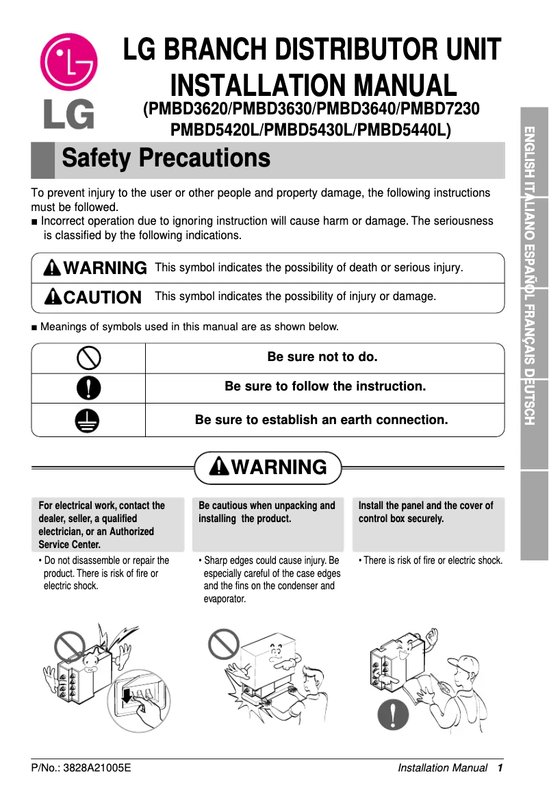 Page n°1 - Manuel utilisateur LG PMBD5440L