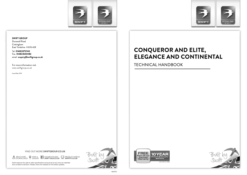 Page 1 de la notice Manuel utilisateur Swift Continental (2016)