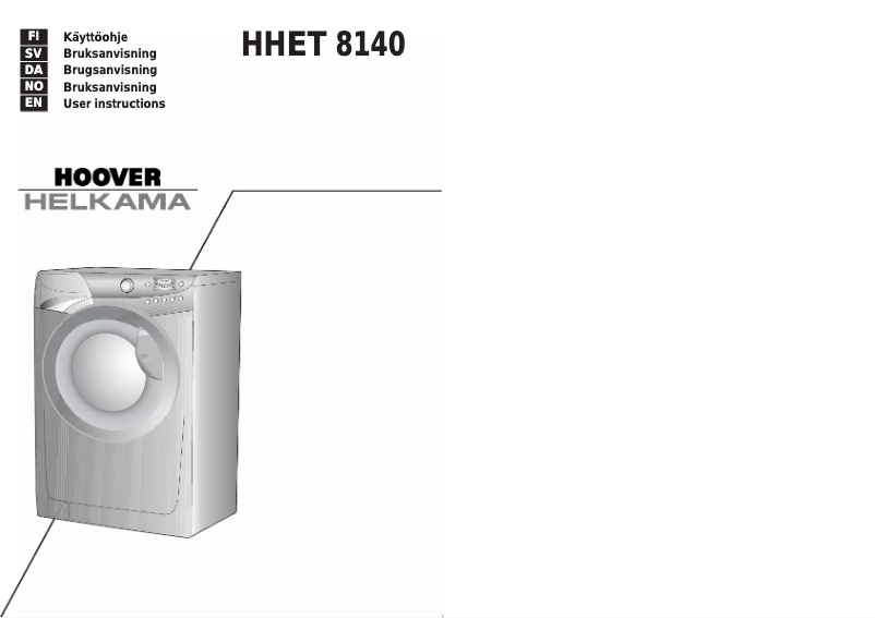 Page 1 de la notice Manuel utilisateur Hoover-Helkama HHET 8140