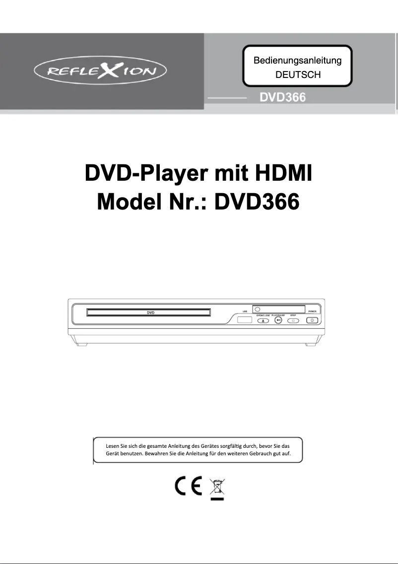 Page 1 de la notice Manuel utilisateur Reflexion DVD366