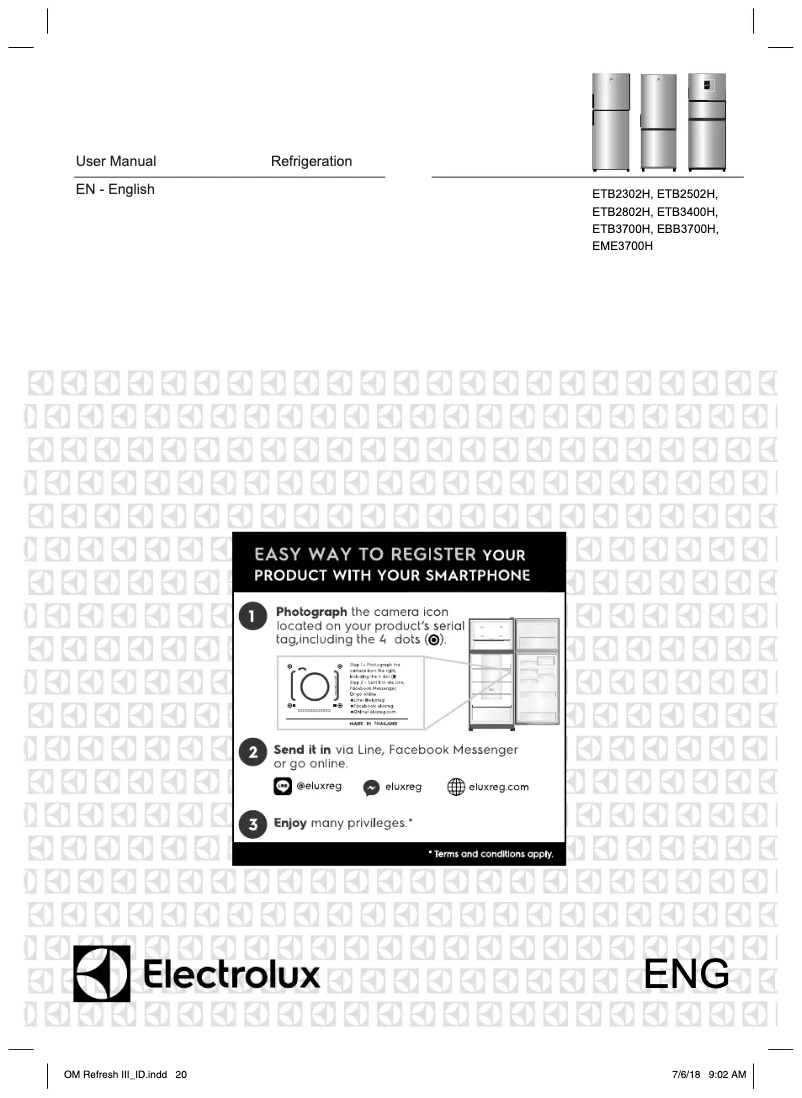 Page 1 de la notice Manuel utilisateur Electrolux EBB3700H-A