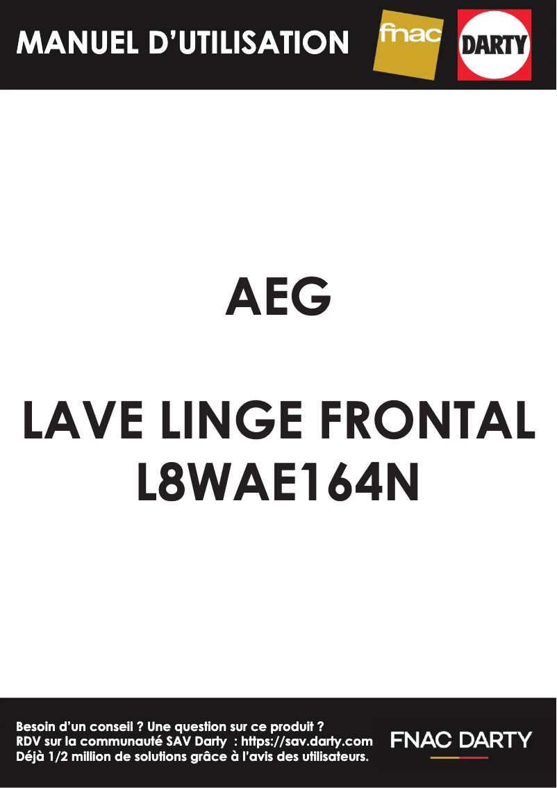 Page n°1 - Manuel utilisateur AEG L8WAE164N