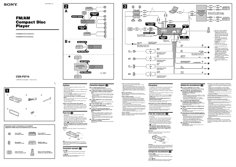 Image de la première page du manuel de l'appareil CDX-F5710