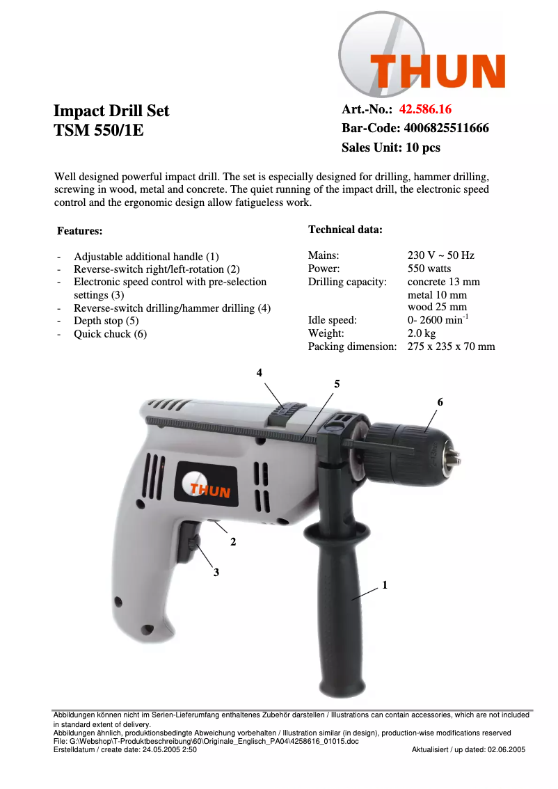 Page n°1 - Manuel utilisateur THUN TSM 550/1 E
