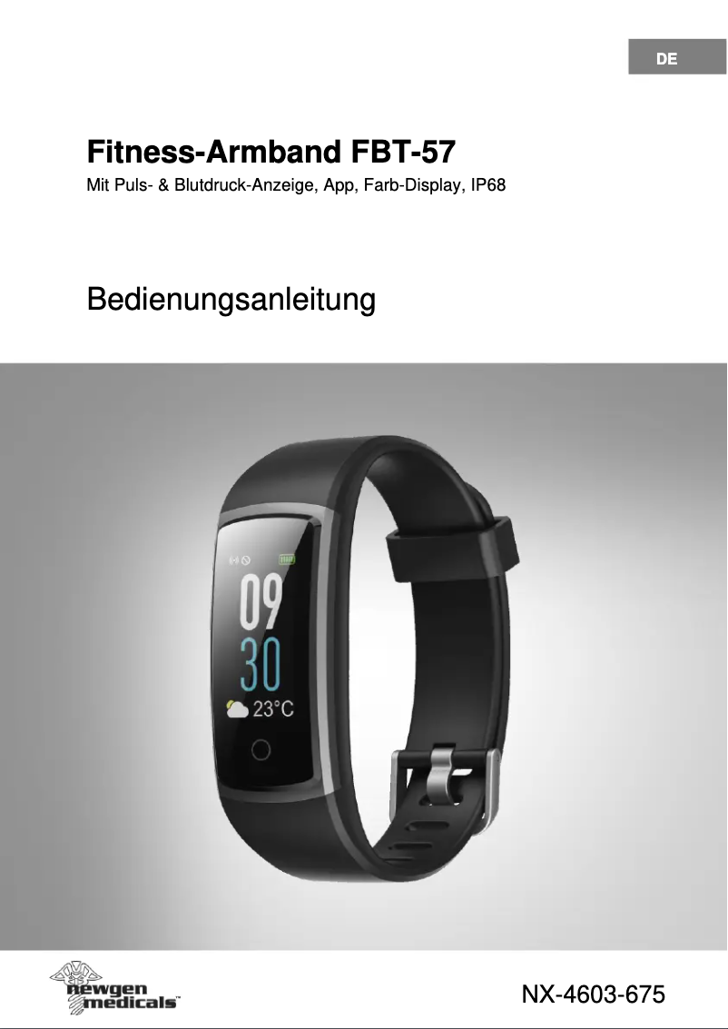 Page 1 de la notice Manuel utilisateur Newgen Medicals FBT-57