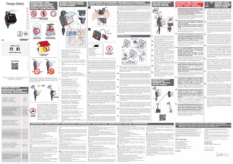 Page n°1 - Manuel utilisateur Claber Tempo Select 8486