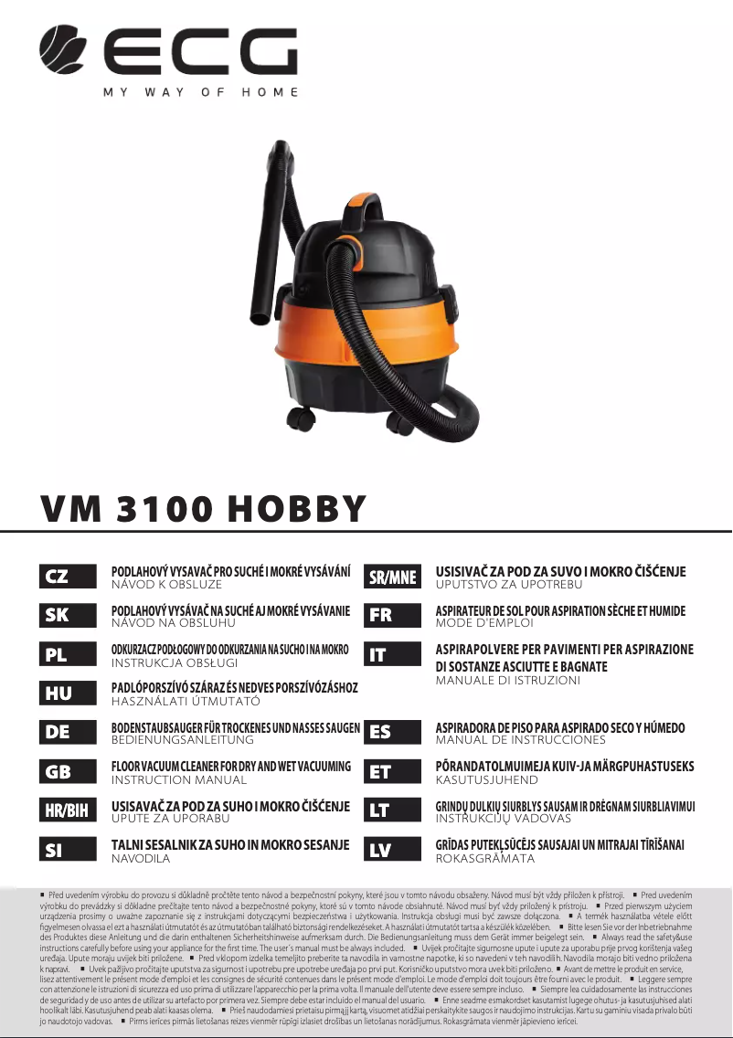 Image de la première page du manuel de l'appareil VM 3100 Hobby