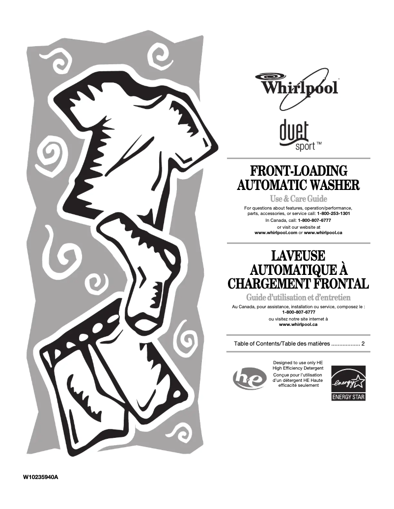 Imagen de la primera página del manual del dispositivo WFW8410SW