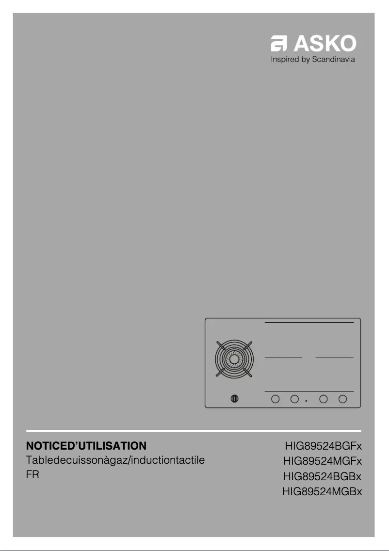 Page 1 de la notice Manuel utilisateur Asko HIG89524BGB1