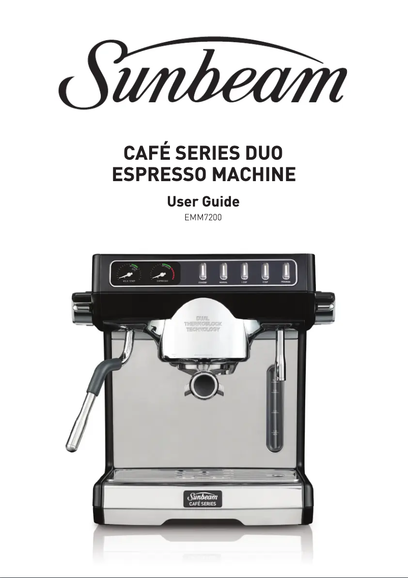 Page 1 de la notice Manuel utilisateur Sunbeam Cafe Series Duo EMM7200