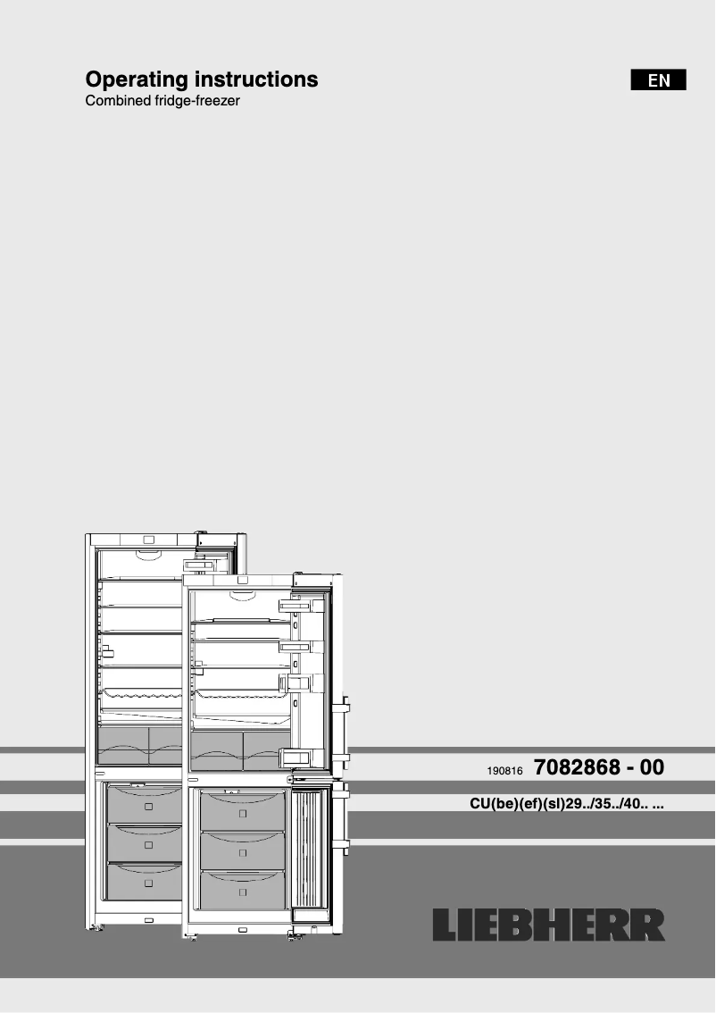 Page 1 de la notice Manuel utilisateur Liebherr CU 2915 Comfort