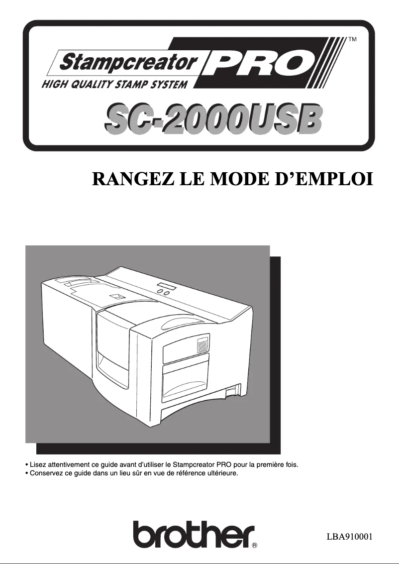 Image de la première page du manuel de l'appareil SC-2000USB