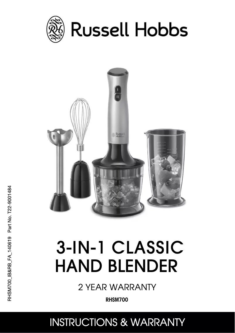 Page n°1 - Manuel utilisateur Russell Hobbs 3-in-1 Classic RHSM700