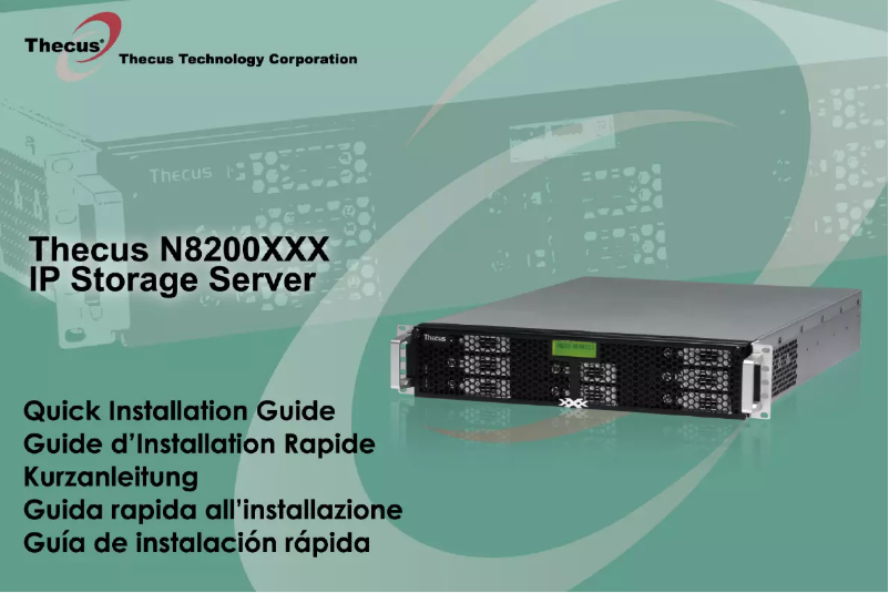 Page 1 de la notice Manuel utilisateur Origin Storage N8200XXX