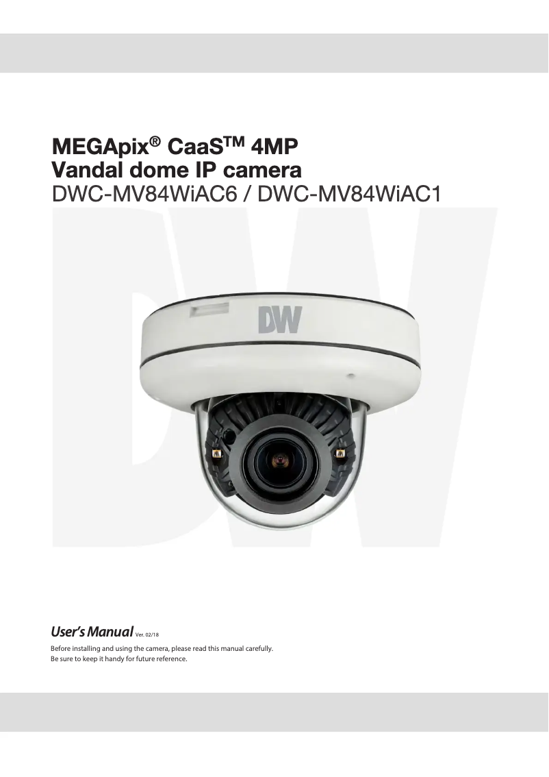 Page 1 de la notice Manuel utilisateur Digital Watchdog MegaPix CaaS DWC-MV84WIAC6
