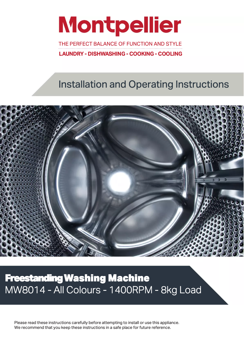Page 1 of the manual User Manual Montpellier MW8014K