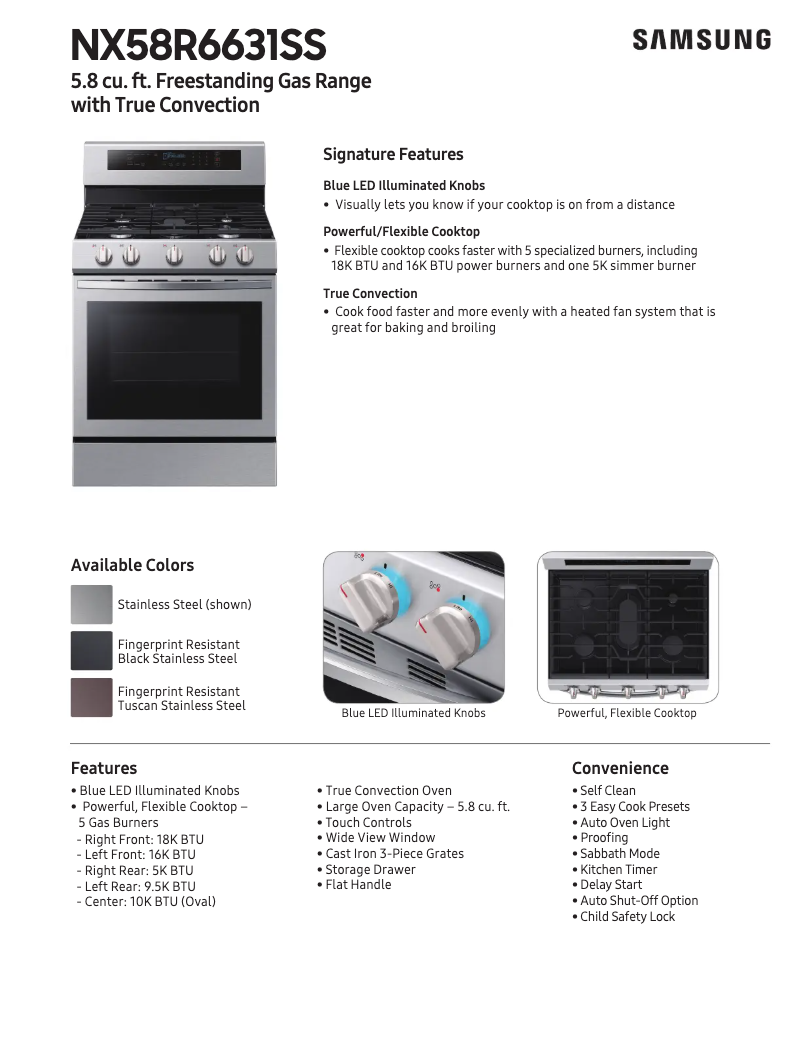 Image de la première page du manuel de l'appareil NX58R6631SS/AA