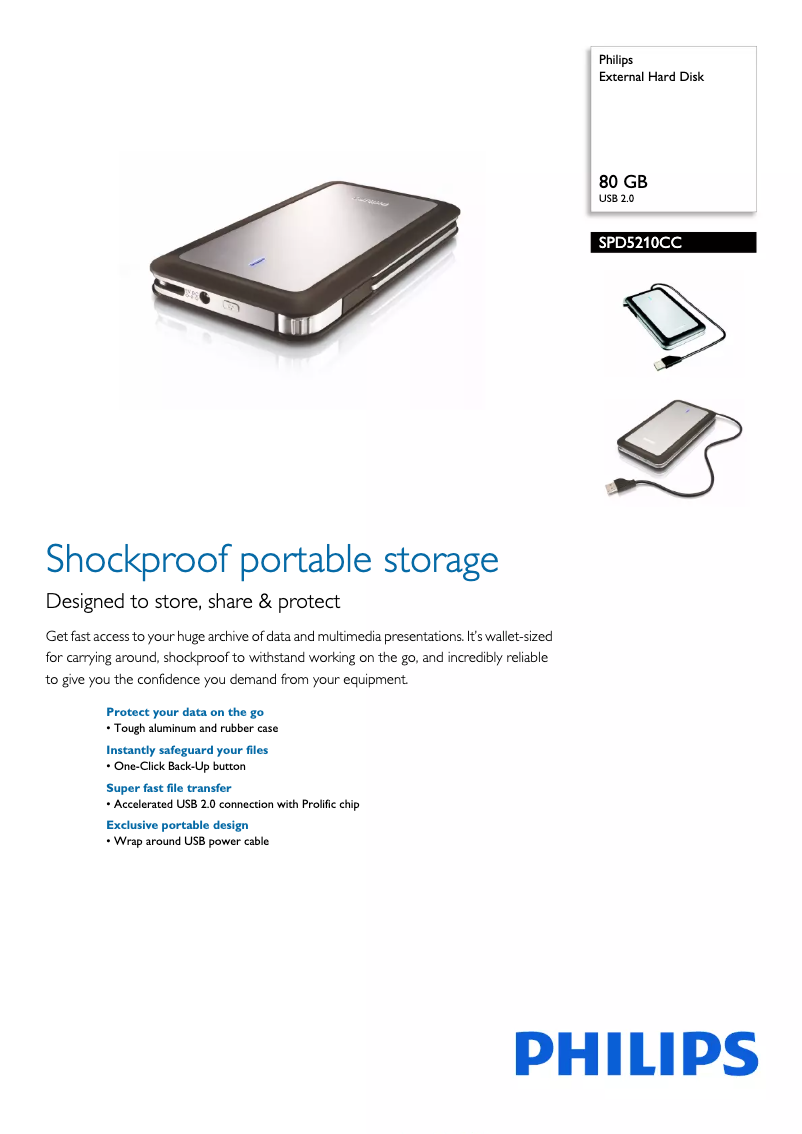 Page n°1 - Brochure Philips SPD5210CC