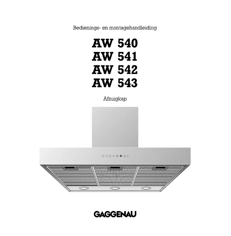 Page 1 of the manual User Manual Gaggenau AW540191