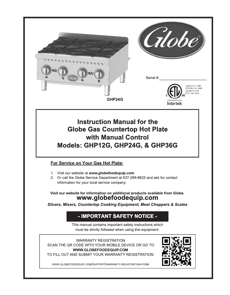 Página 1 del manual Manual de usuario Globe GHPSU424G