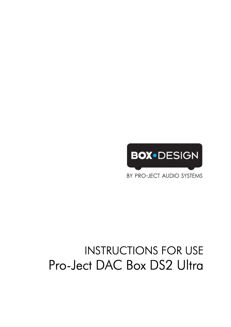 Página 1 del manual Manual de usuario Pro-Ject DAC Box DS2 Ultra