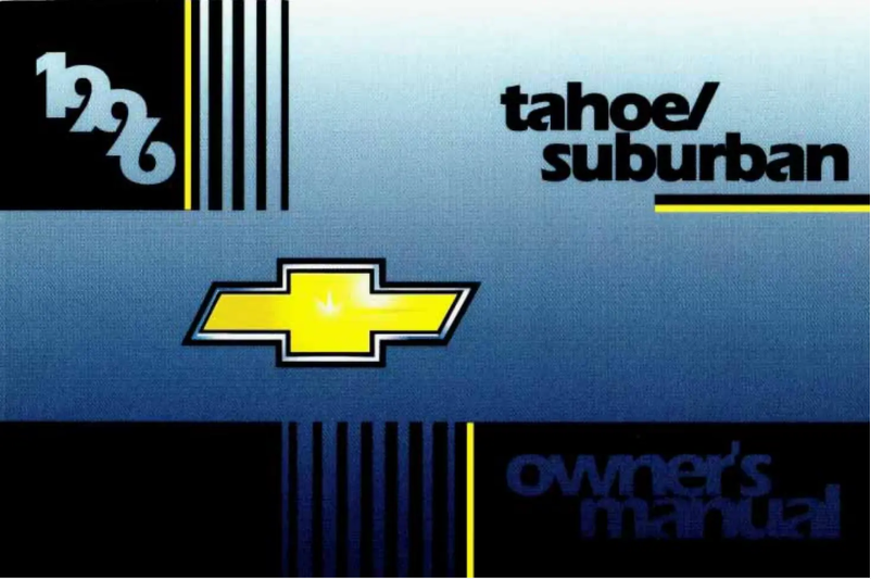 Page 1 de la notice Manuel utilisateur Chevrolet Tahoe (1996)