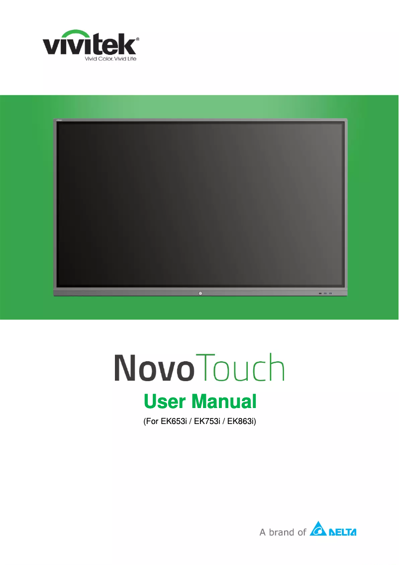 Image de la première page du manuel de l'appareil NovoTouch EK753i