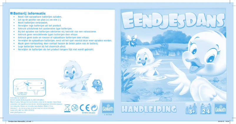 Page 1 de la notice Manuel utilisateur Goliath Eendjesdans
