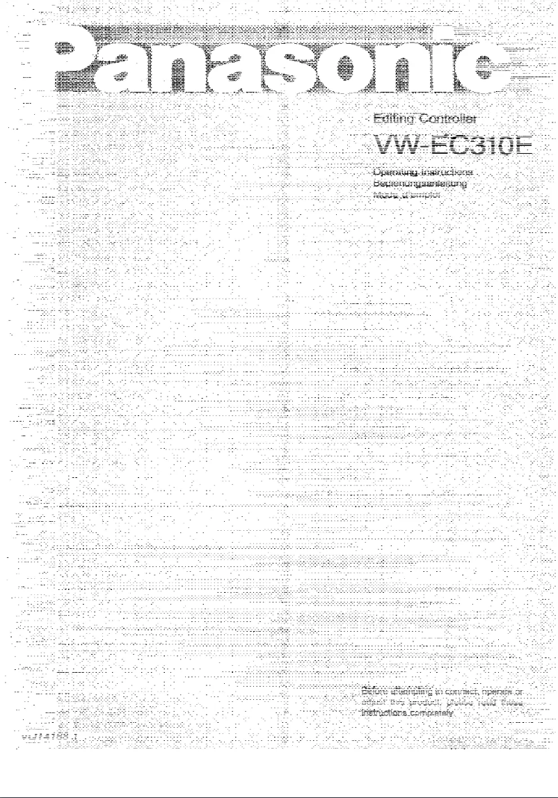 Page 1 de la notice Manuel utilisateur Panasonic VW-EC310E