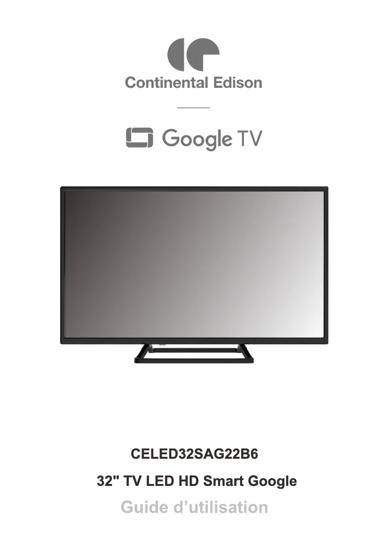 Page 1 de la notice Manuel utilisateur Continental Edison CELED32SAG22B6