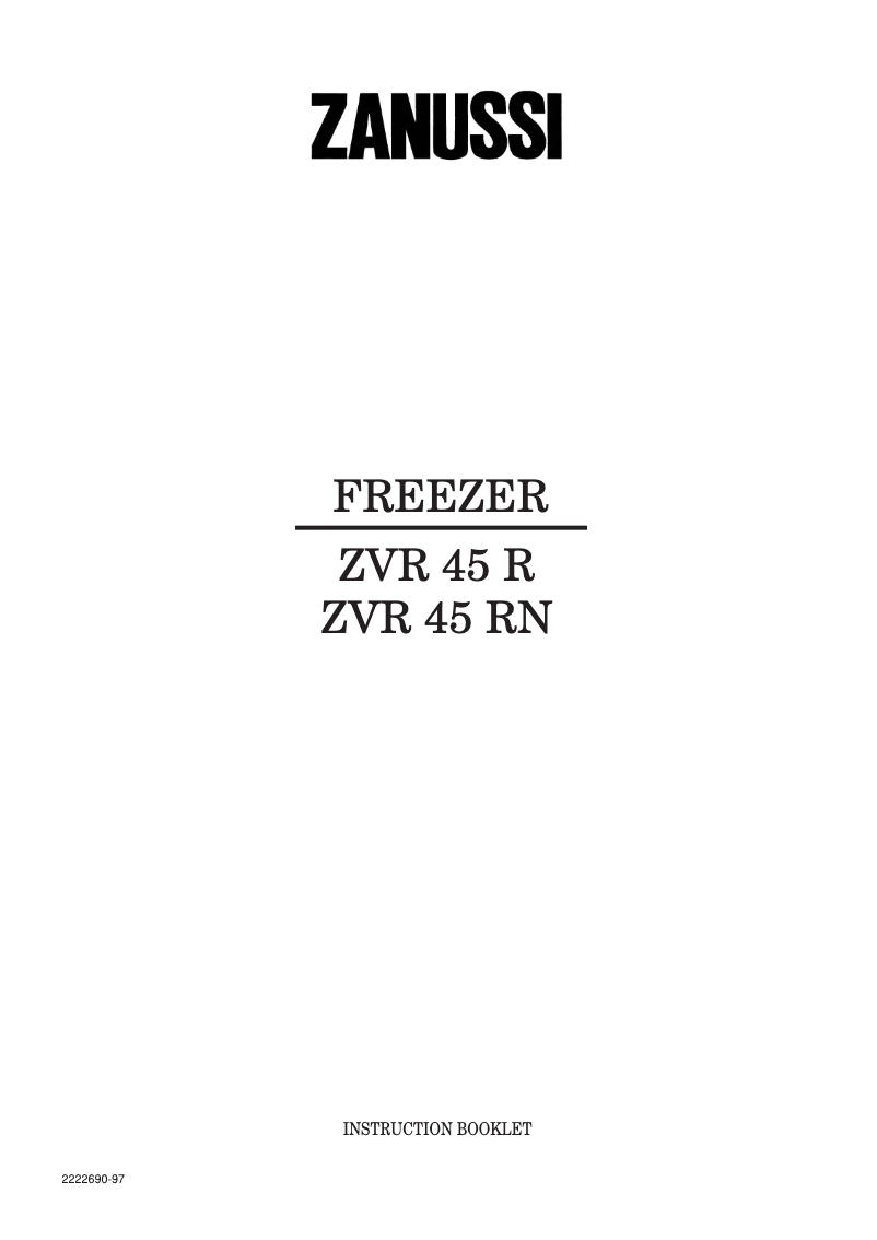 Page 1 de la notice Manuel utilisateur Zanussi ZVR 45 R