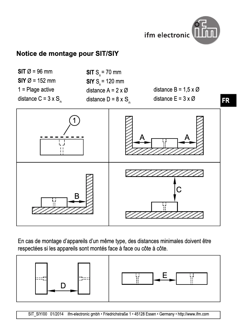 Page 1 de la notice Manuel utilisateur IFM I27004