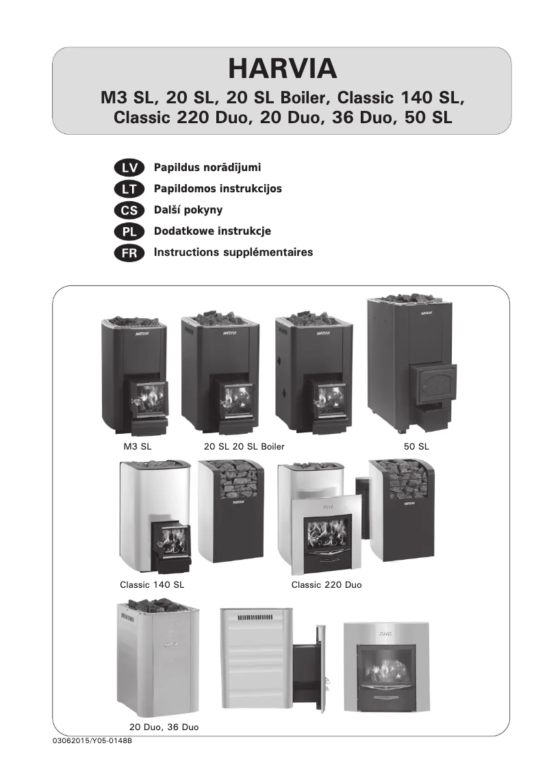 Page n°1 - Manuel utilisateur Harvia Pro 50 20 WK500SL