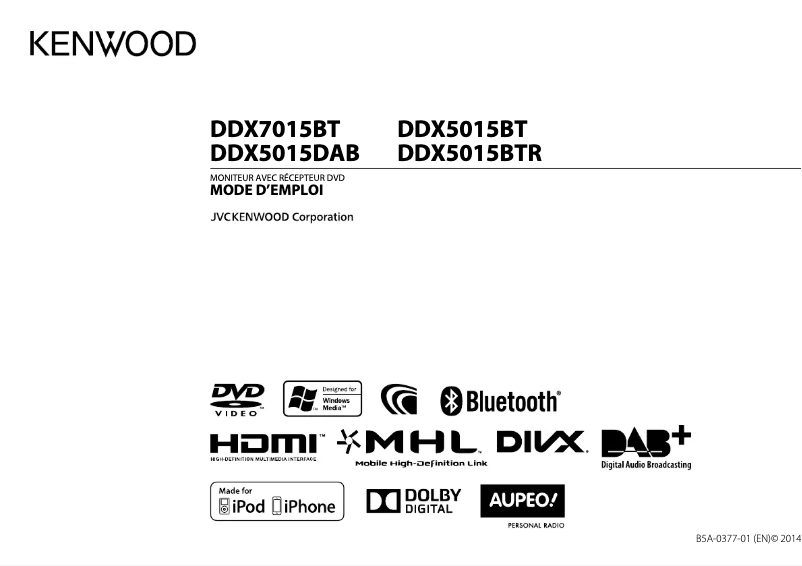 Image de la première page du manuel de l'appareil DDX7015BT