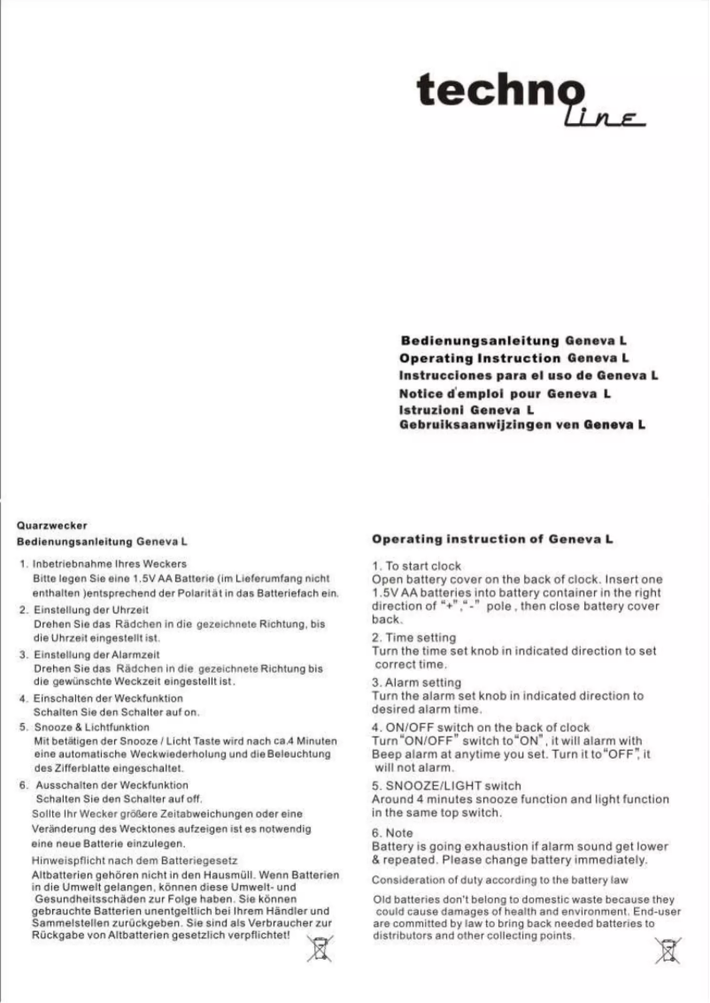 Image de la première page du manuel de l'appareil Geneva L