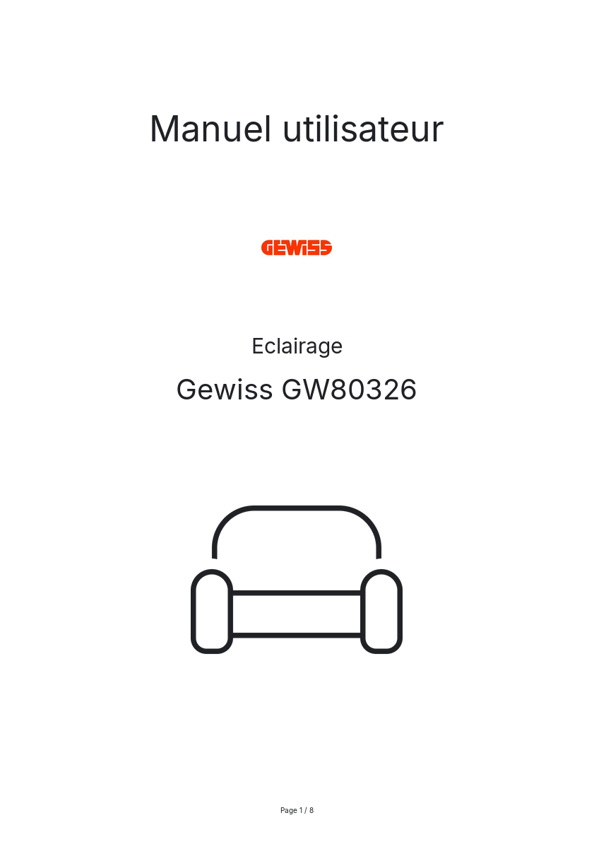 Image de la première page du manuel de l'appareil GW80326