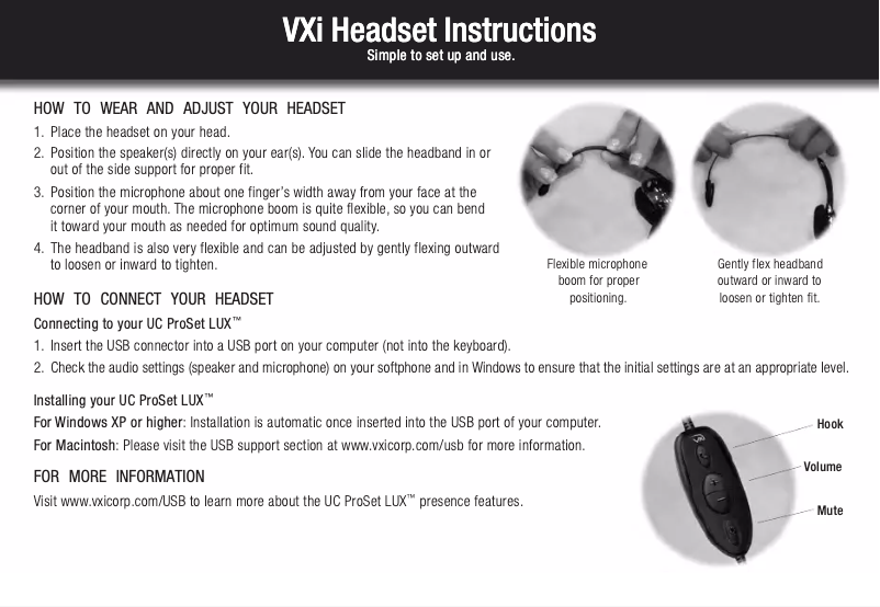 Página 1 del manual Manual de usuario VXi UC ProSet LUX