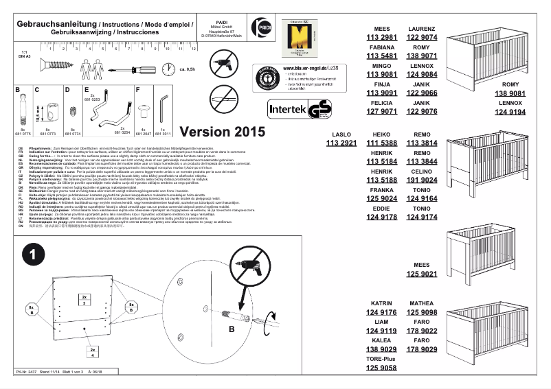 Page 1 de la notice Manuel utilisateur Paidi Laslo